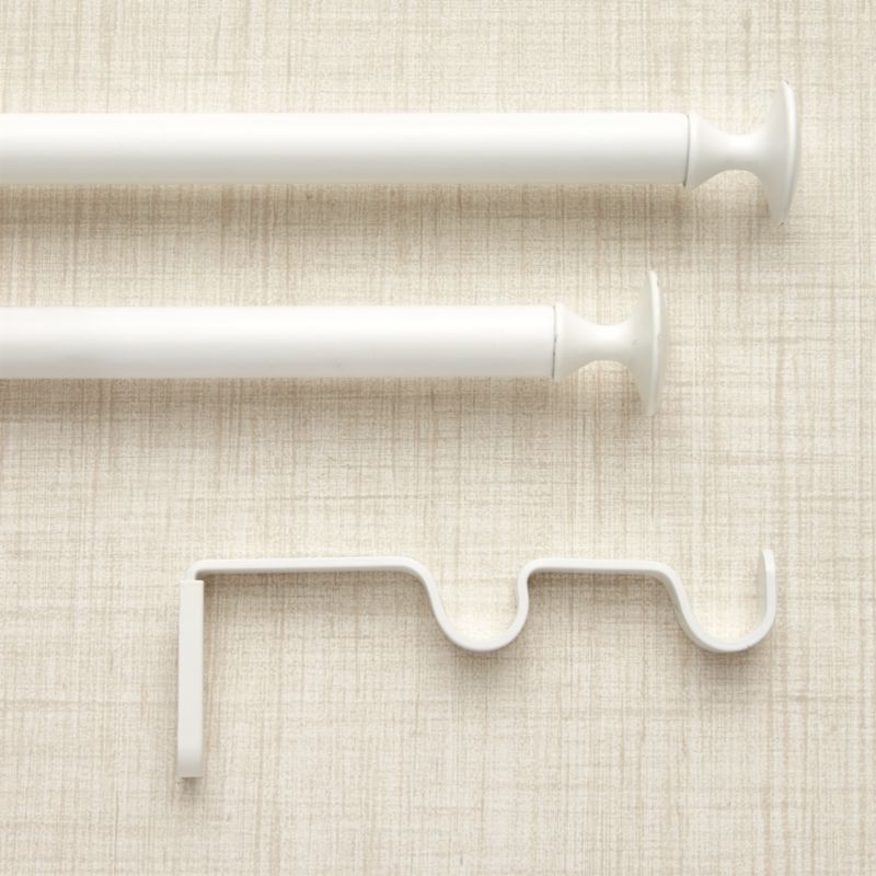 Double White Curtain Rod Crate And Barrel