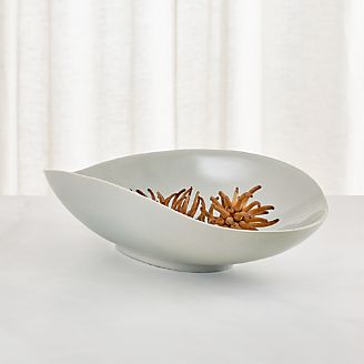 Decorative Centerpiece Bowls Gl Metal Crate And Barrel Dove Grey Oblong Centerpiece Bowl