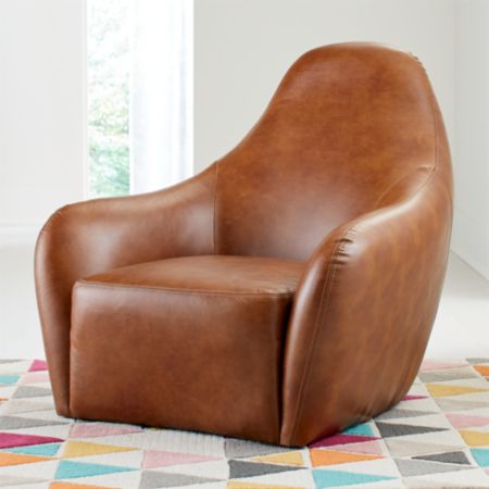 Drake Kids Leather Lounge Chair Crate And Barrel