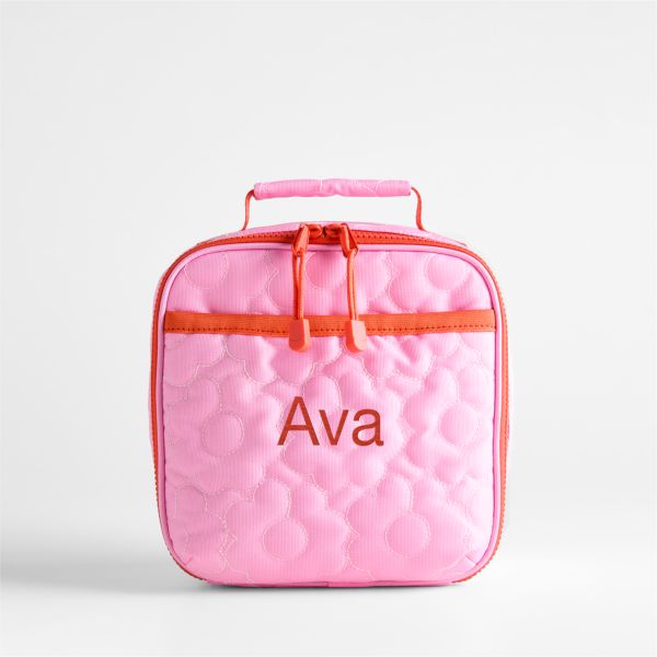 Dreamer Quilted Pink Flower Standard Soft Insulated Kids Lunch Box