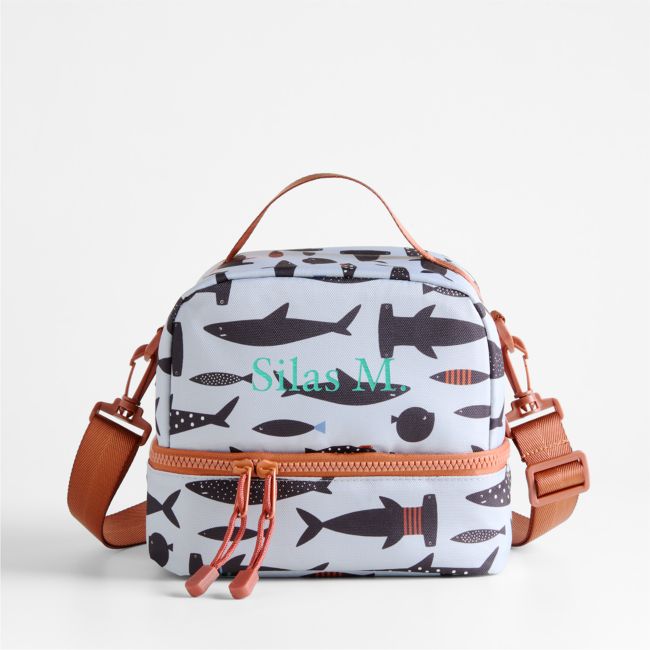 Shark School Dual Compartment Soft Insulated Kids Lunch Box