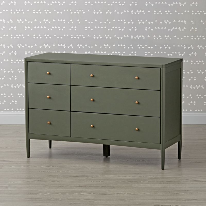 Kids Hampshire 6-Drawer Olive Green Dresser + Reviews | Crate and Barrel