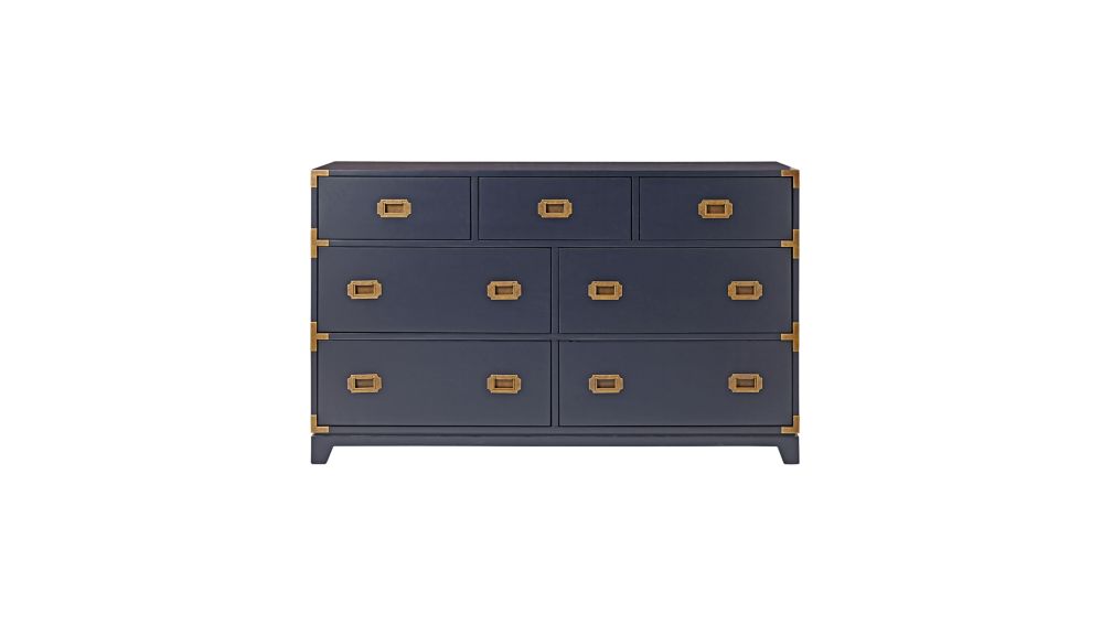 Kids Navy Blue Campaign Wide Dresser + Reviews Crate and Barrel