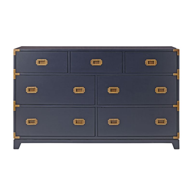 Kids Navy Blue Campaign Wide Dresser Reviews Crate And Barrel