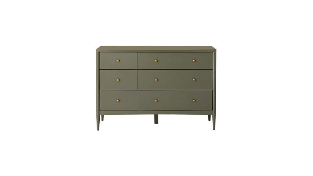 Kids Hampshire 6Drawer Olive Green Dresser + Reviews Crate and Barrel