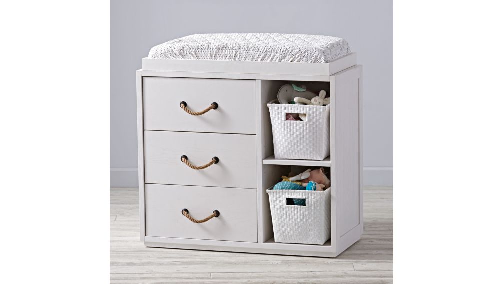 White Glaze Topside Changing Table Topper in Dressers & Changing Tables