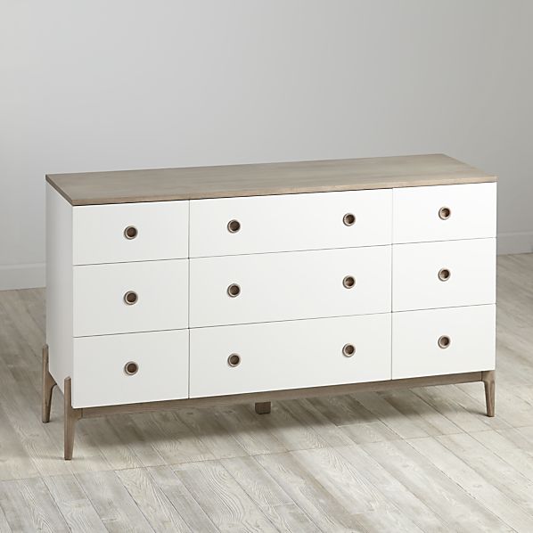 9 Drawer Grey And White Dresser Reviews Crate And Barrel