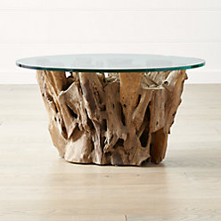 Driftwood Coffee Table With Rectangular Gl Top Reviews Crate Driftwood Coffee Table With Round Gl Top
