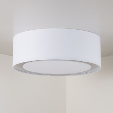 White Drum Shade Flushmount