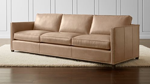 Dryden Leather 3-Seat 103" Grande Sofa with Nailheads