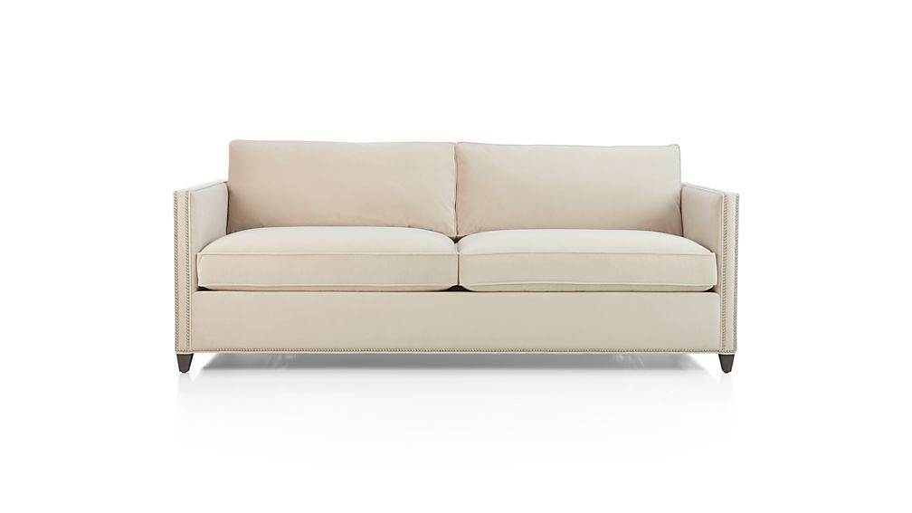 Dryden Velvet Sofa with Nailheads Crate and Barrel