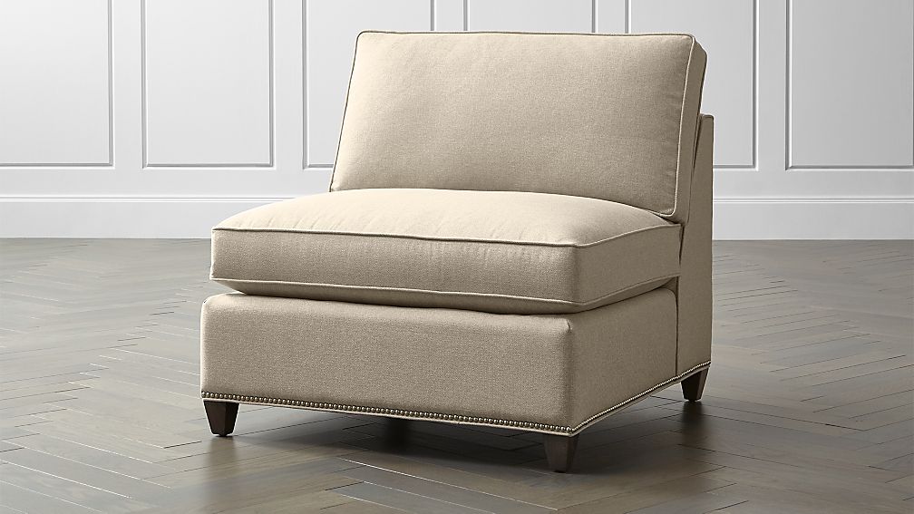 Dryden Armless Chair with Nailheads + Reviews Crate and Barrel