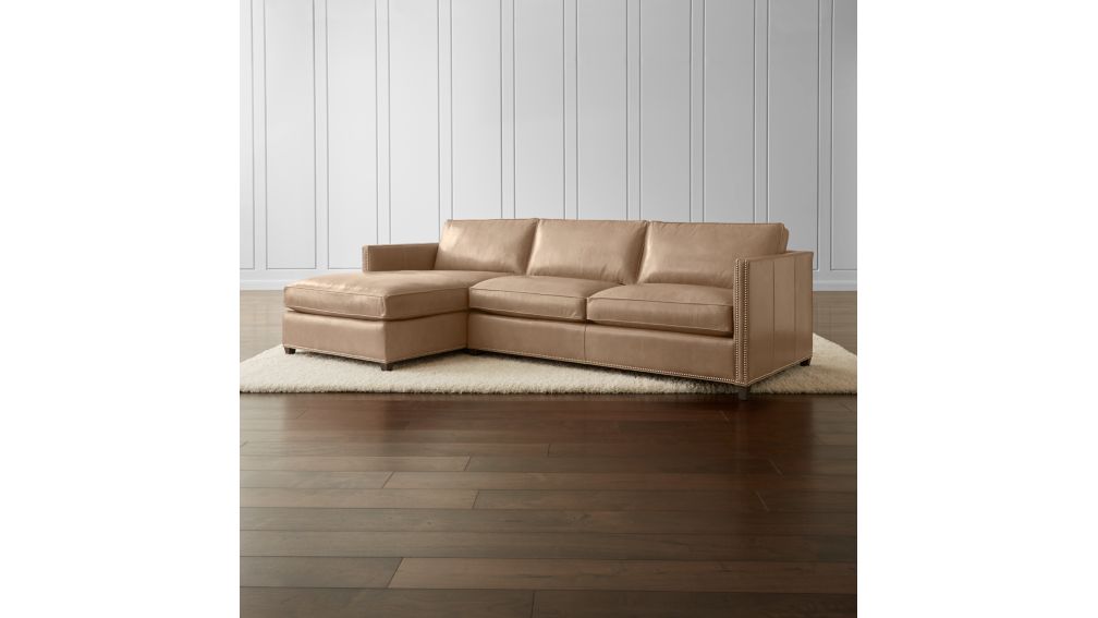 Dryden 2Piece Leather Sectional with Nailheads + Reviews Crate and
