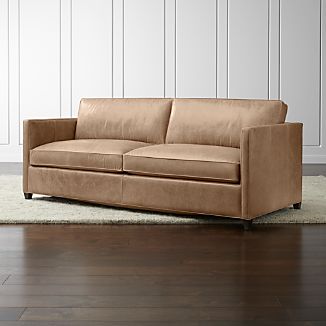 American Made Leather Sofas Crate And Barrel Dryden Leather Queen Sleeper Sofa