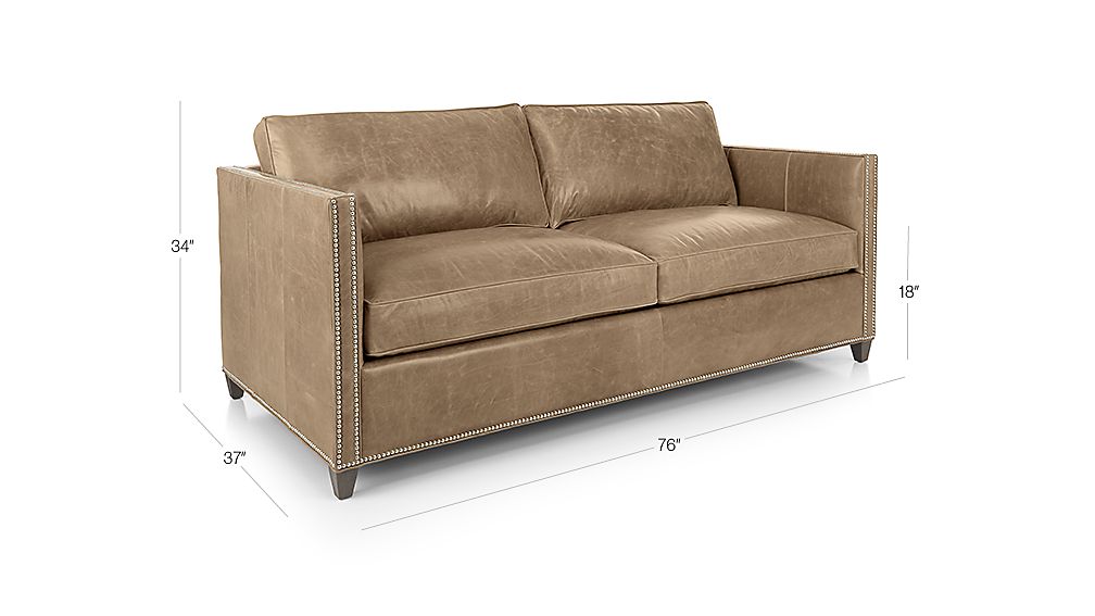 Dryden Leather Apartment Sofa with Nailheads + Reviews Crate and Barrel