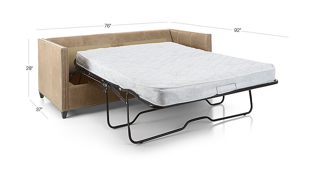 Dryden Leather Full Sleeper Sofa with Nailheads + Reviews Crate and