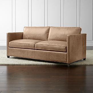 Leather Sleeper Sofas Crate And Barrel Dryden Leather Full Sleeper Sofa