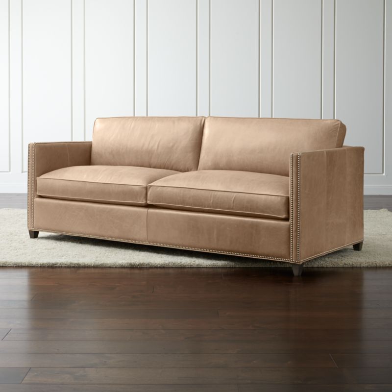 Dryden Leather Sofa with Nailheads | Crate and Barrel - Dryden Leather Sofa with Nailheads ...