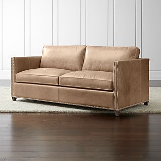 Dryden Leather Full Sleeper Sofa with Nailheads