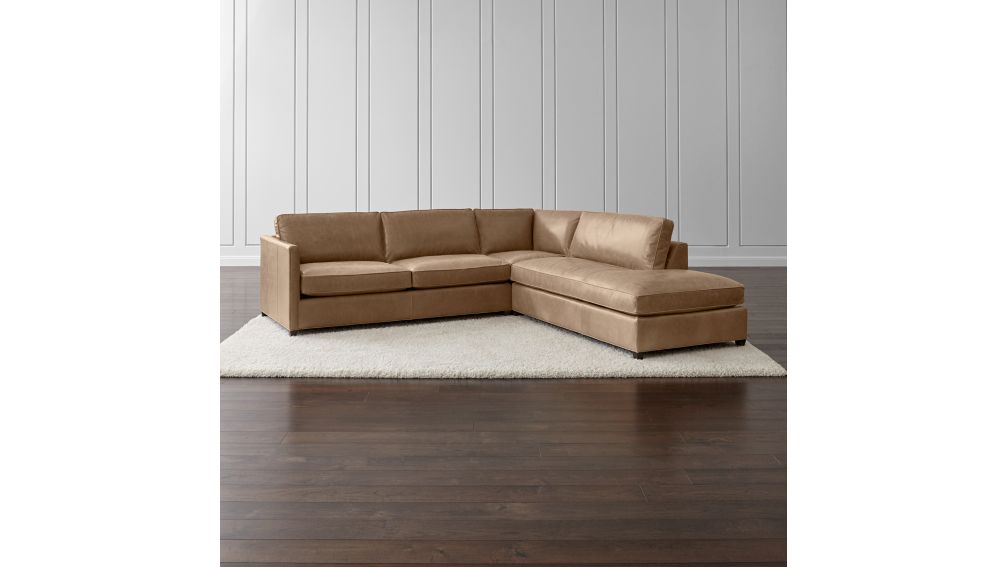 Dryden Leather 3-Piece Right Bumper Sectional + Reviews ...