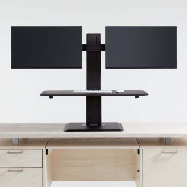 Online Designer Business/Office Humanscale Black Dual Monitor Quickstand Eco Standing Desk Converter
