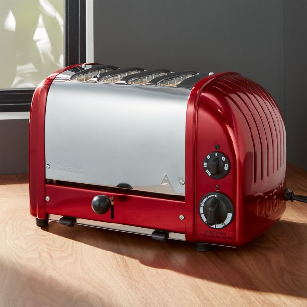 Dualit NewGen 4Slice Candy Apple Red Toaster + Reviews Crate and Barrel