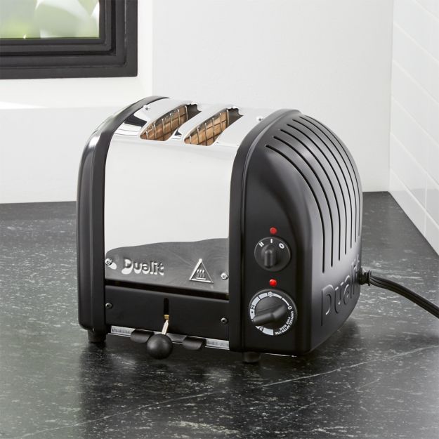 Dualit NewGen 2Slice Matte Black Toaster + Reviews Crate and Barrel