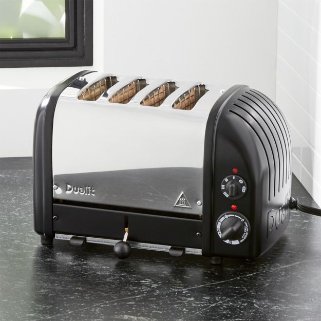 Dualit NewGen 4Slice Matte Black Toaster + Reviews Crate and Barrel