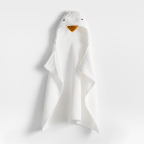 Image of Duck Pampas Ivory 100% Organic Cotton Hooded Baby Towel