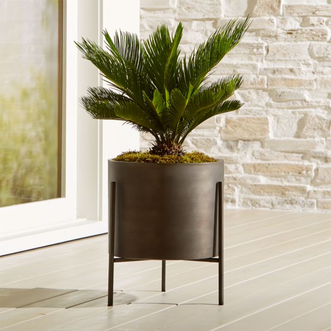 Online Designer Living Room Dundee Bronze Low Indoor/Outdoor Planter with Stand