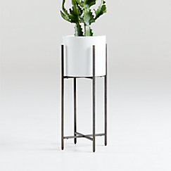 Dundee White Floor Planters Crate And Barrel Dundee White Floor Planters Crate And