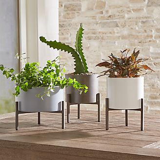 Outdoor Planters Pots And Garden Tools Crate Barrel Dundee Tabletop Planters