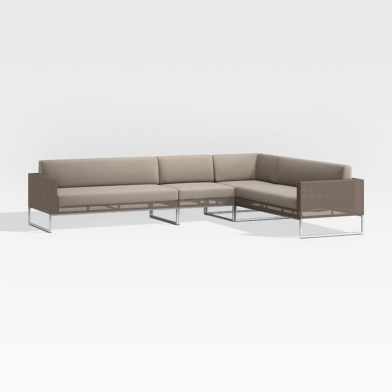 Dune Taupe 4Piece Sectional Sofa with Sunbrella Cushions
