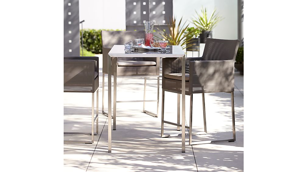 Dune High Dining Table with Pebbled Glass Crate and Barrel