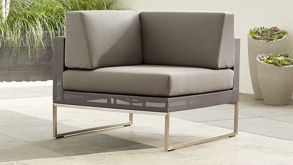 Dune Corner Chair With Sunbrella Cushions Crate And Barrel