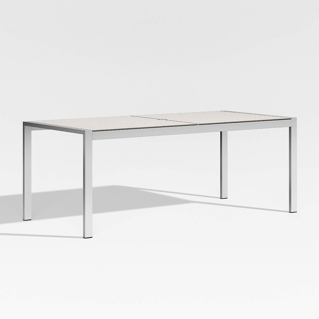 Dune Rectangular Dining Table with Pebbled Glass Crate and Barrel