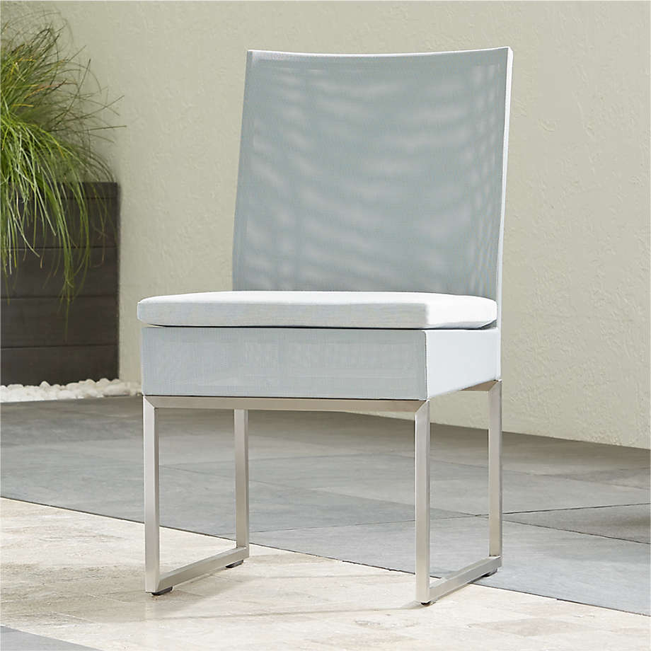 Dune Light Grey Dining Side Chair with Sunbrella Cushion + Reviews