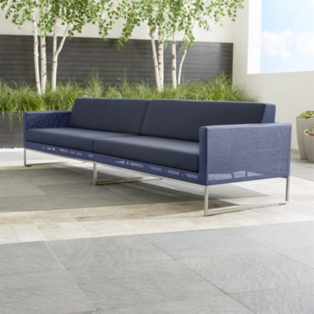 Dune Navy 2 Piece Sectional Sofa With Sunbrella Cushions Crate