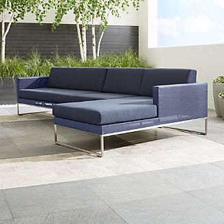 Dune 3-Piece Right Arm Chaise Sectional Sofa with Sunbrella ® Cushions