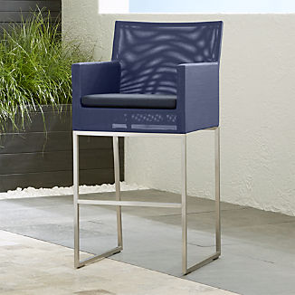 Dune Navy Bar Stool with Sunbrella ® Cushion