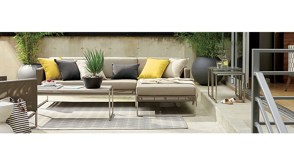 Dune Nesting Tables with Taupe Painted Glass Set of Two Crate and Barrel