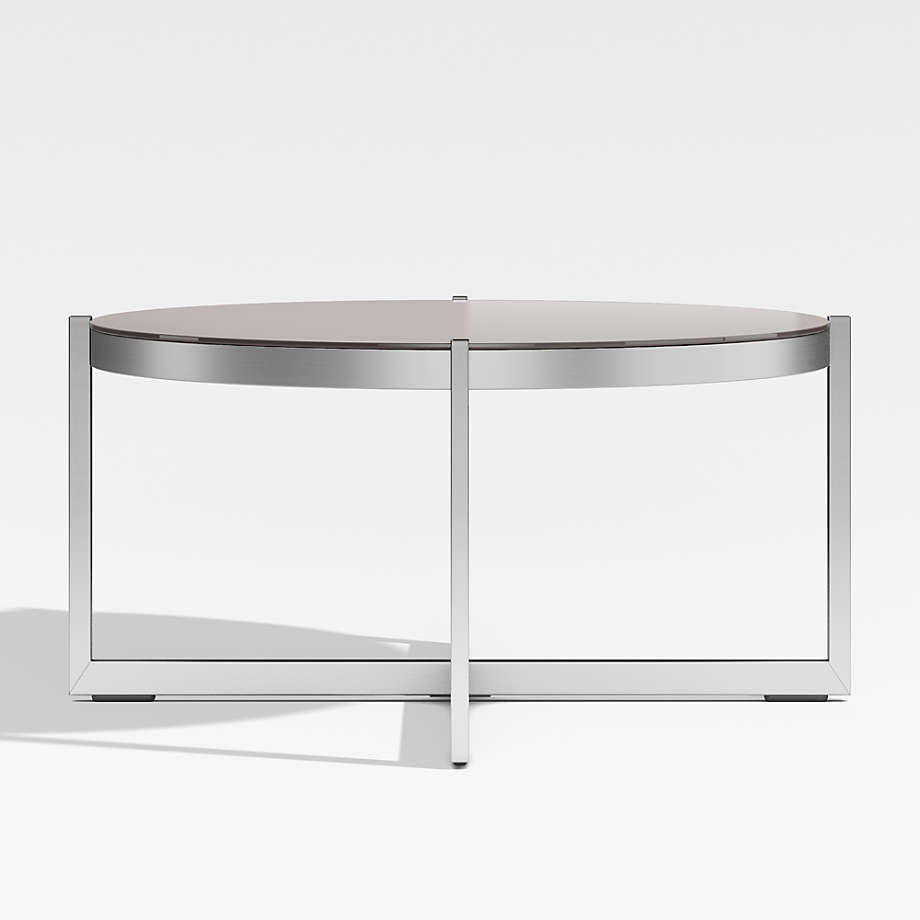 Dune Round Coffee Table with Taupe Painted Glass + Reviews Crate and