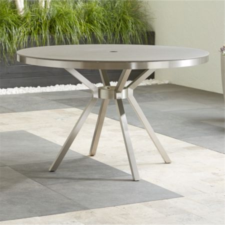 Dune Round Dining Table With Pebbled Glass Crate And Barrel