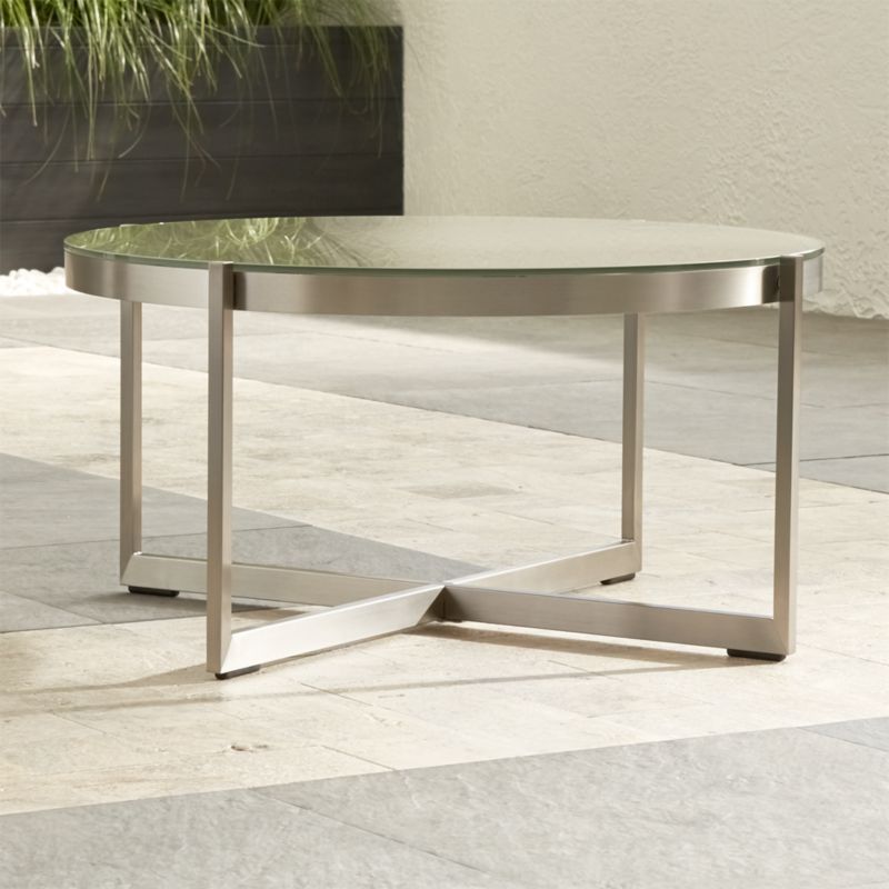 Dune Round Coffee Table with Taupe Painted Glass + Reviews Crate and