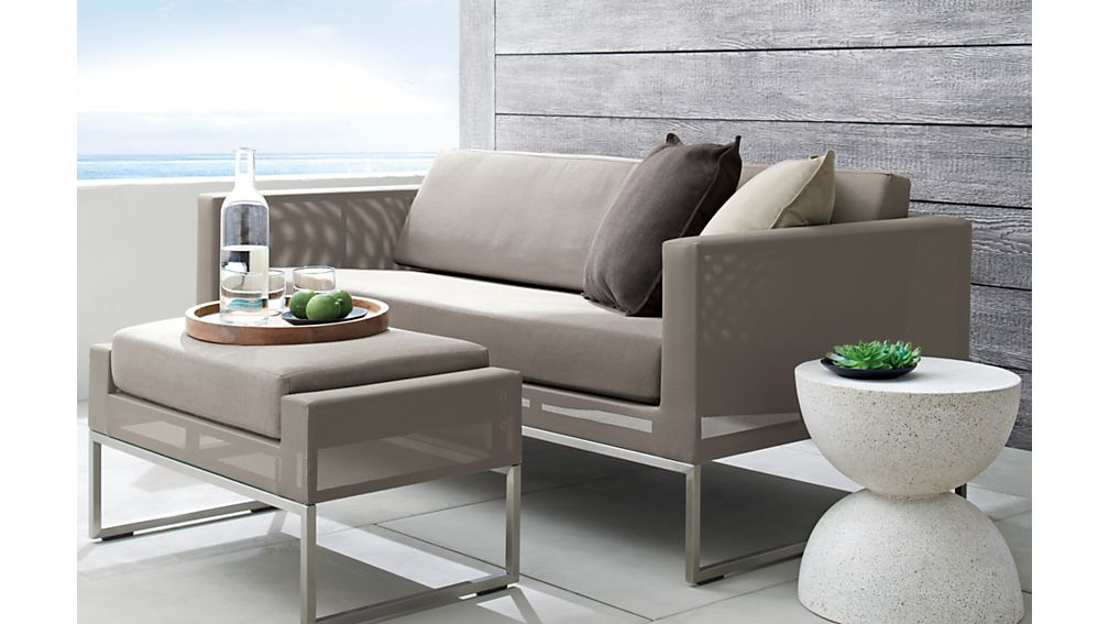 Dune Sofa with Sunbrella ® Cushions Sunbrella Taupe Crate and Barrel
