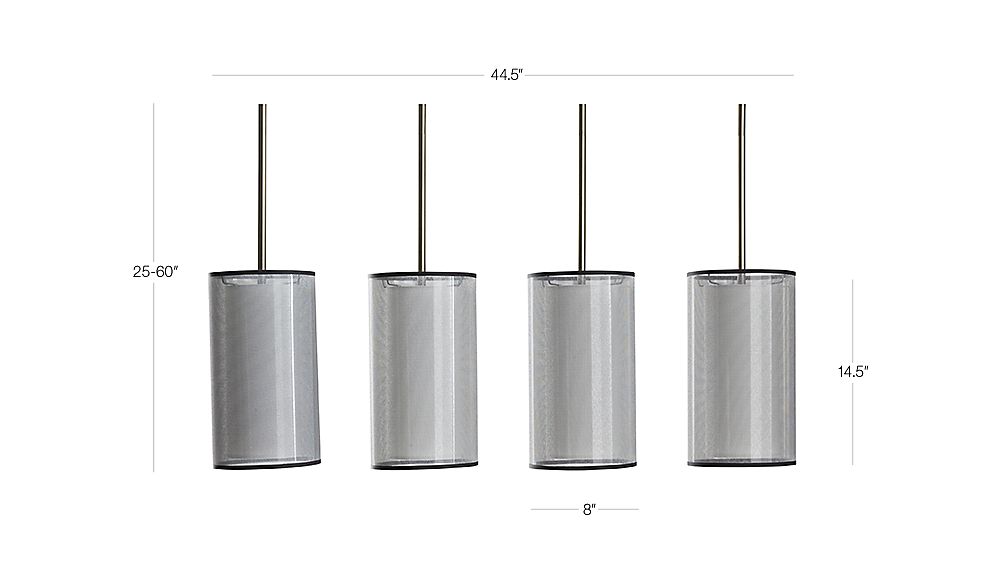 Eclipse Silver Linear Chandelier Crate and Barrel