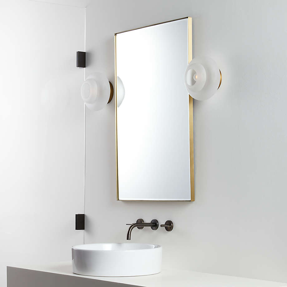 Edge Brass Rectangle Mirror + Reviews Crate and Barrel Canada