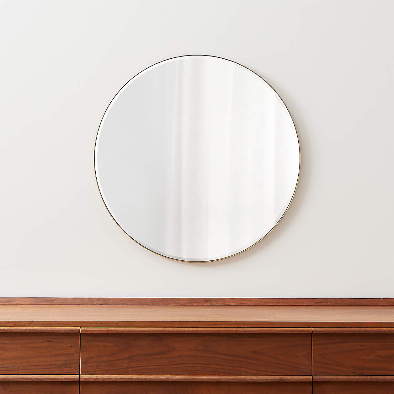 Edge Brass Round 30" Wall Mirror + Reviews | Crate and Barrel Canada