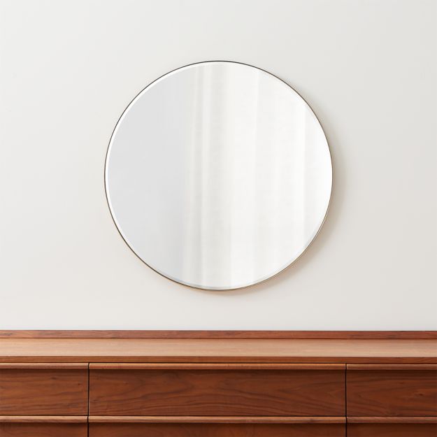 Edge Brass Round 30" Wall Mirror + Reviews Crate and Barrel Canada