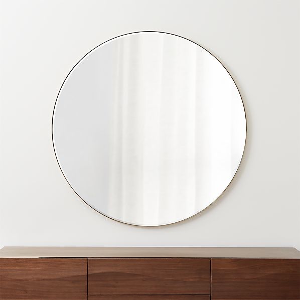 Edge Brass Round 48 Wall Mirror Reviews Crate And Barrel